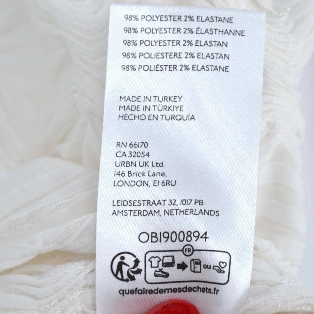 Anthropologie Maeve Talia Long Sleeve Mock Neck Textured Top in Ivory Women's S